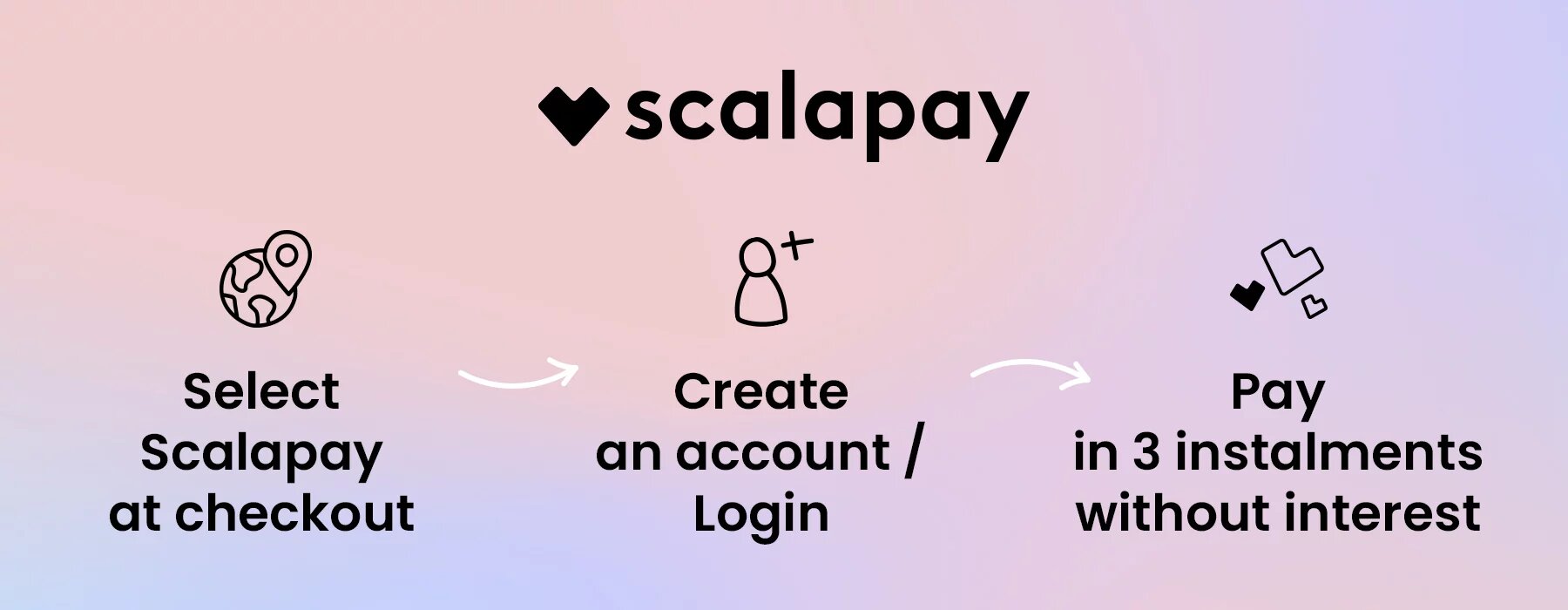 Scalapay: select, create account, pay in 3 installments without interest.